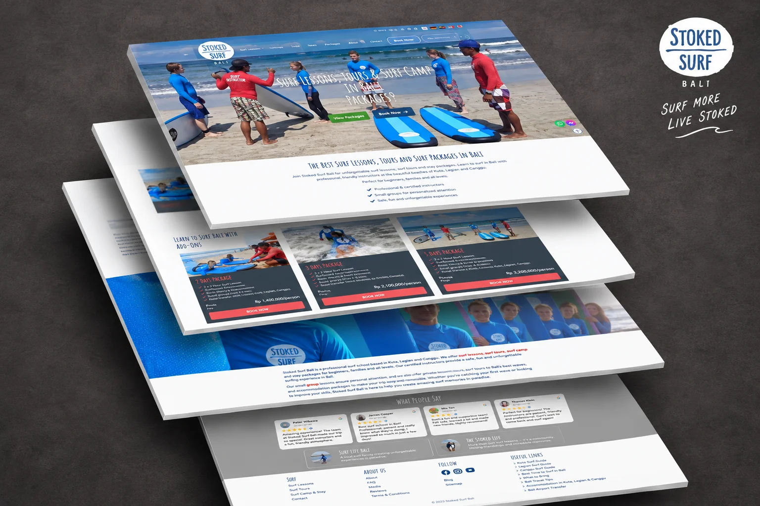 Stoked Surf Bali website project
